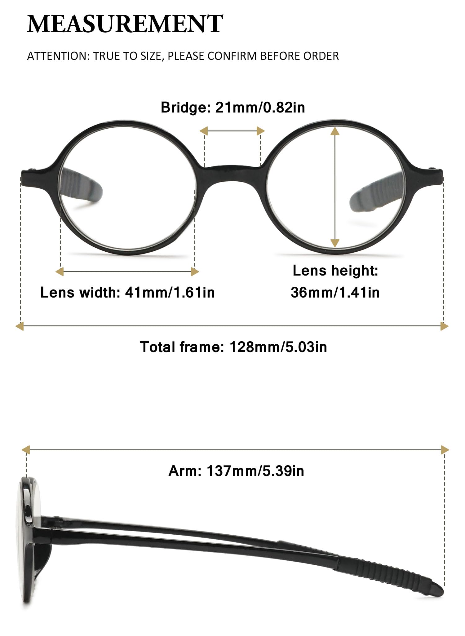 VEVESMUNDO Redondo Gafas de Lectura Pequeñas Ligeras Vintage Flexibles Vista Presbicia para Mujer Hombre - 2