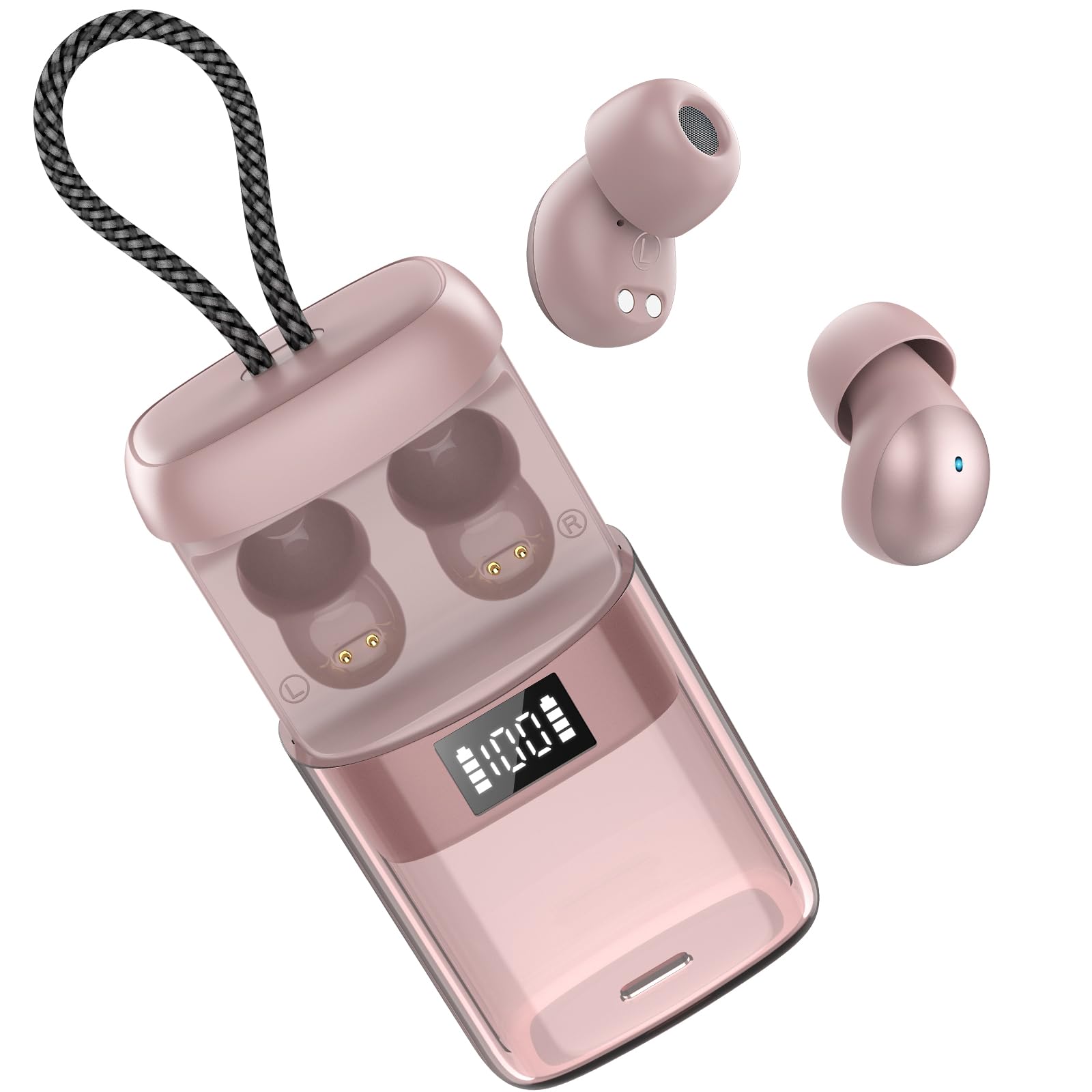Bluetooth Kopfhörer, 2026 Mini Schlafkopfhörer Bluetooth 6.0 Mit Schlaftracker, 48 Std Seitenschläfer-Kopfhörer Mit Schlafmodus Und App, Integrierte Weißes Rauschen, Kopfhörer Kabellos für Schlaf