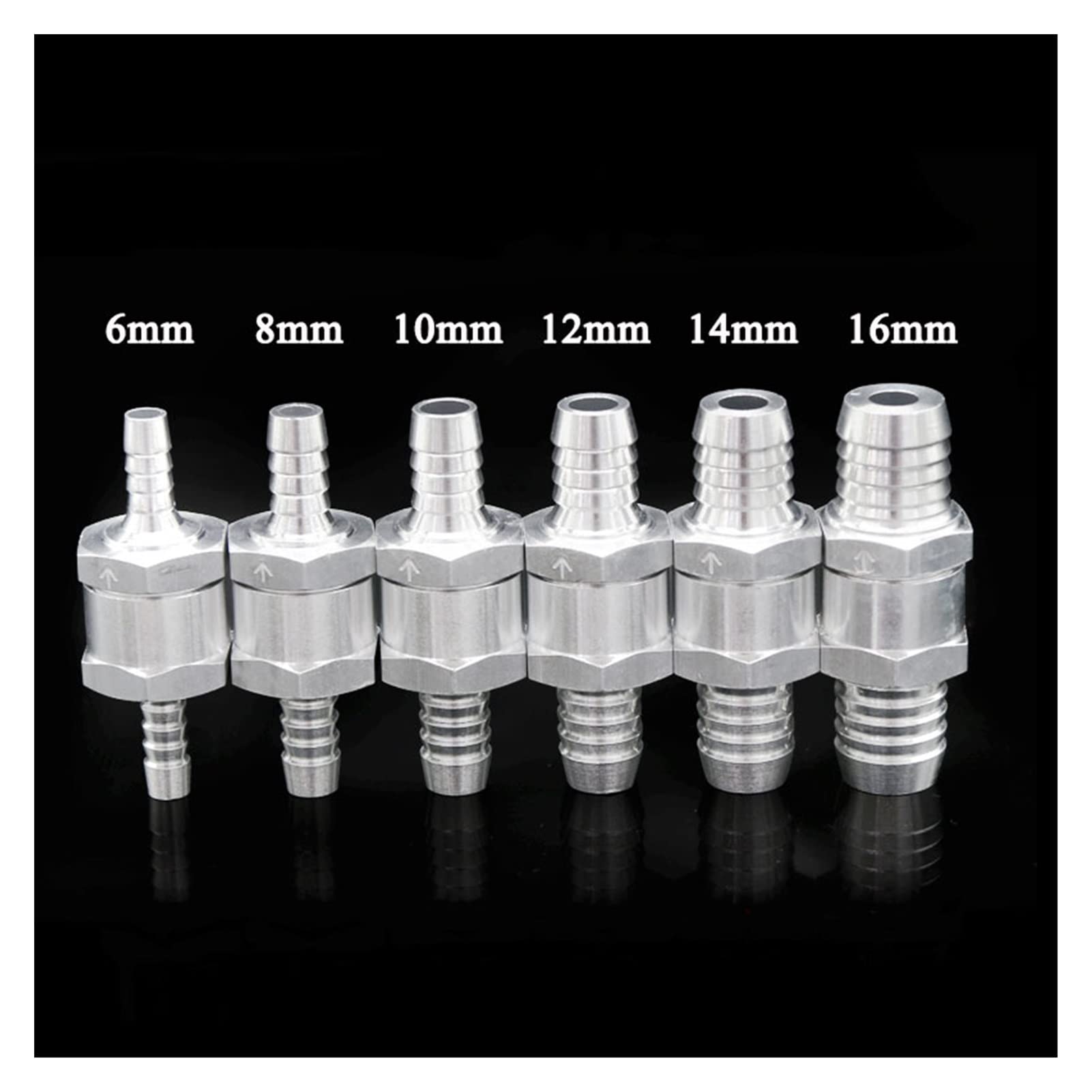Tredswqcv One Color Valve 1Pcs One Way 6/8/10/12/14/16Mm Valves Aluminium Alloy Fuel Non Return Check Fit Carburettor (Specification : 14Mm)(16Mm)