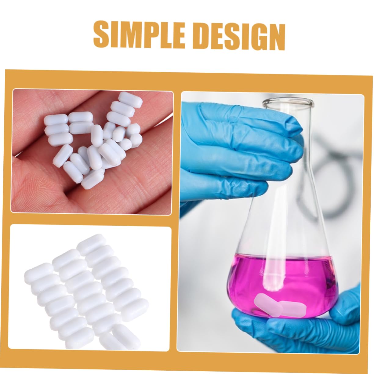 Lot de 10 Tiges D’agitation Magnétiques en Ptfe Blanches, Cylindriques, Mélangeur Magnétique pour Laboratoire, Résistance Haute Température, Agitateur Liquide Professionnel
