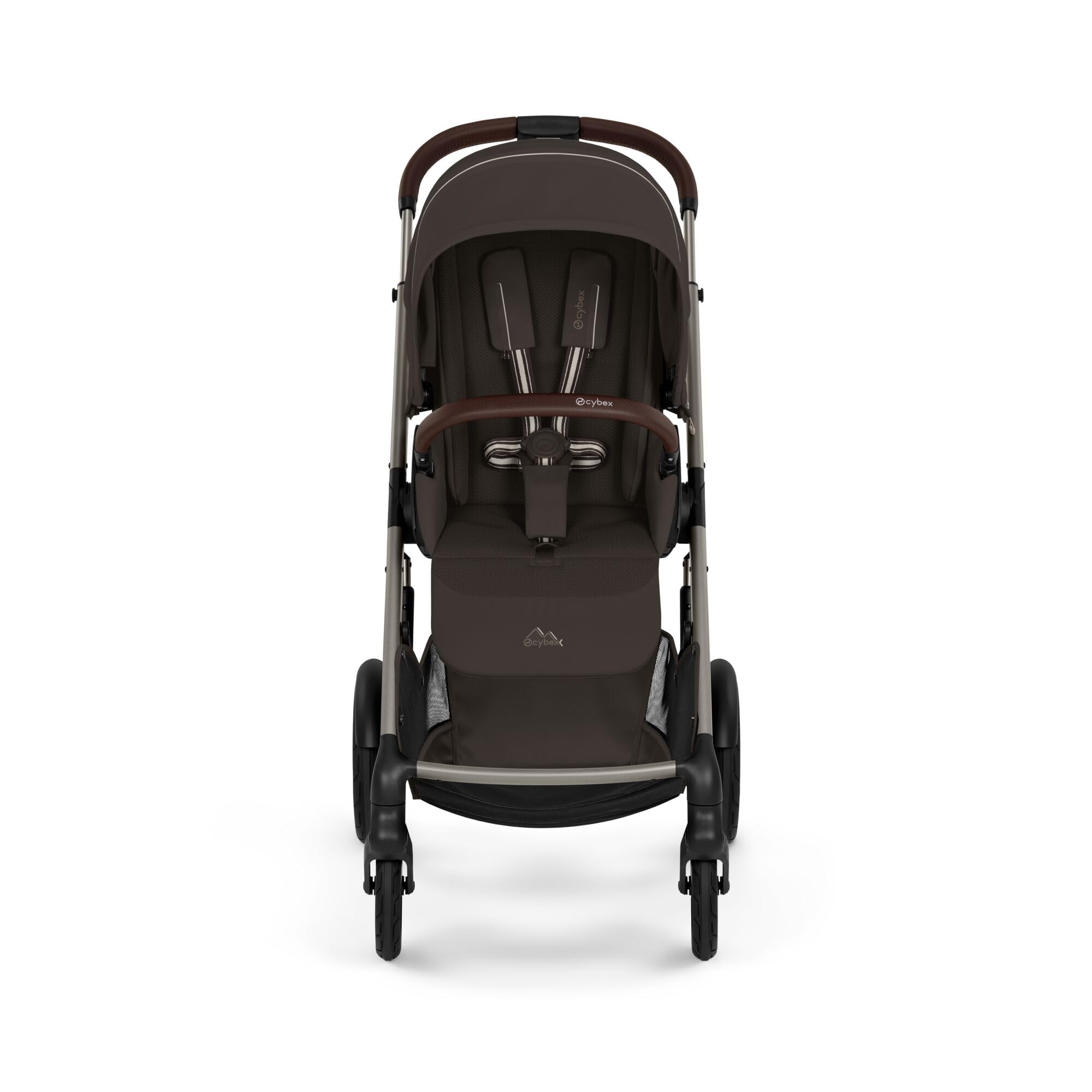 CYBEX Gold Poussette TALOS S LUX & nacelle Fold Cot, Chocolate Brown | De la naissance à 4 ans, jusqu'à 22 kg max, nacelle pliable, système de voyage tout-terrain, capote XXL UPF50+