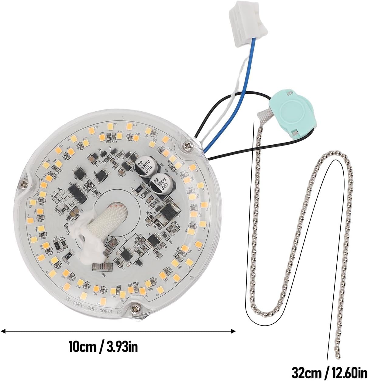 Garosa Ceiling Fan LED Light Kit Replacement, 18W 2000LM Magnetic Retrofit Board with Pull Chain Switch, 3 Color Temperature Dimming for Living Room Bedroom Ceiling Fans, Aluminum Baseboard