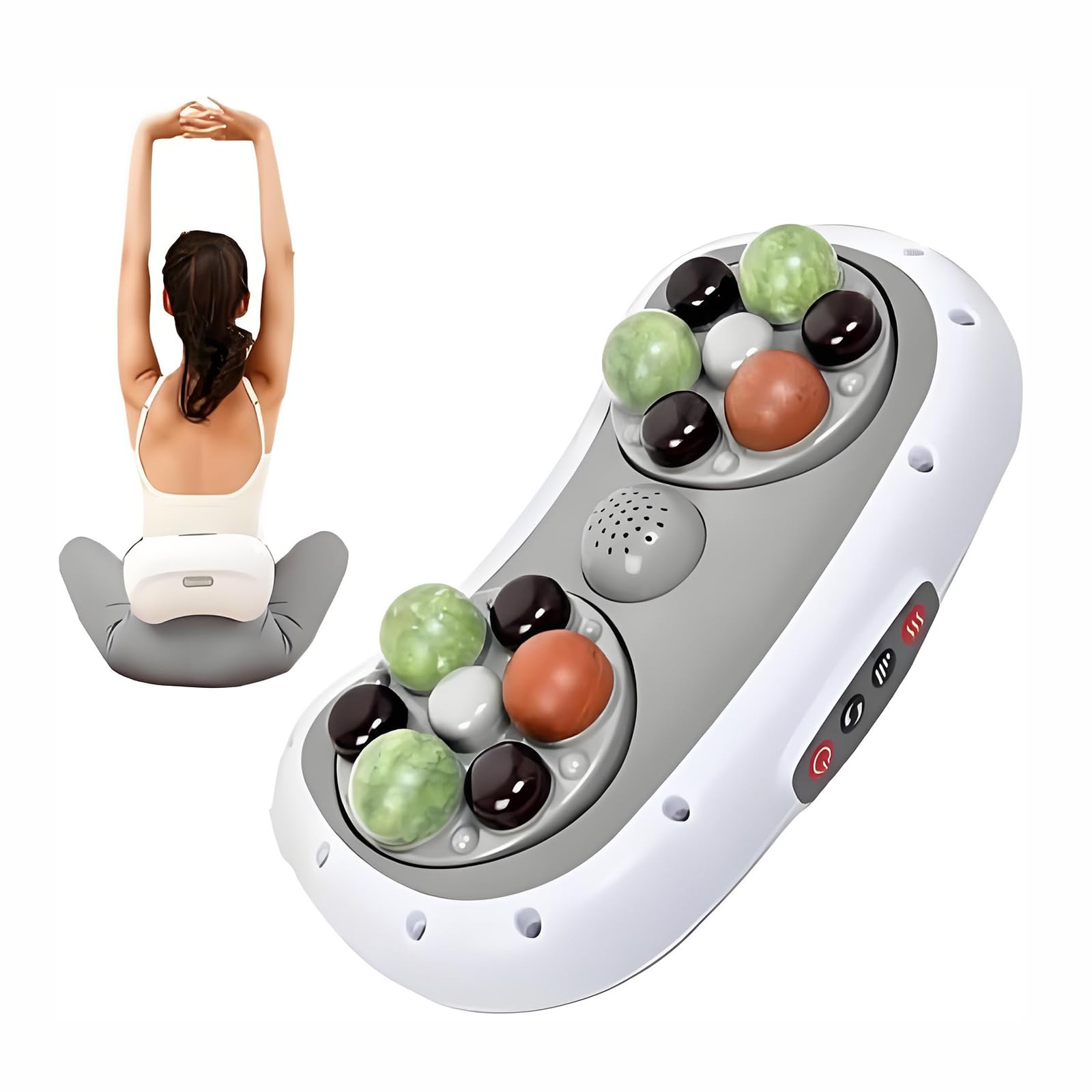 Ceinture Amincissante Électrique Sans Fil, Appareil De Massage Abdominal Avec 12 Têtes De Massage Et 3 Modes, Température Réglable 45 À 55 °C Et Synchronisation 10 Minutes, Pétrissage À 360 °