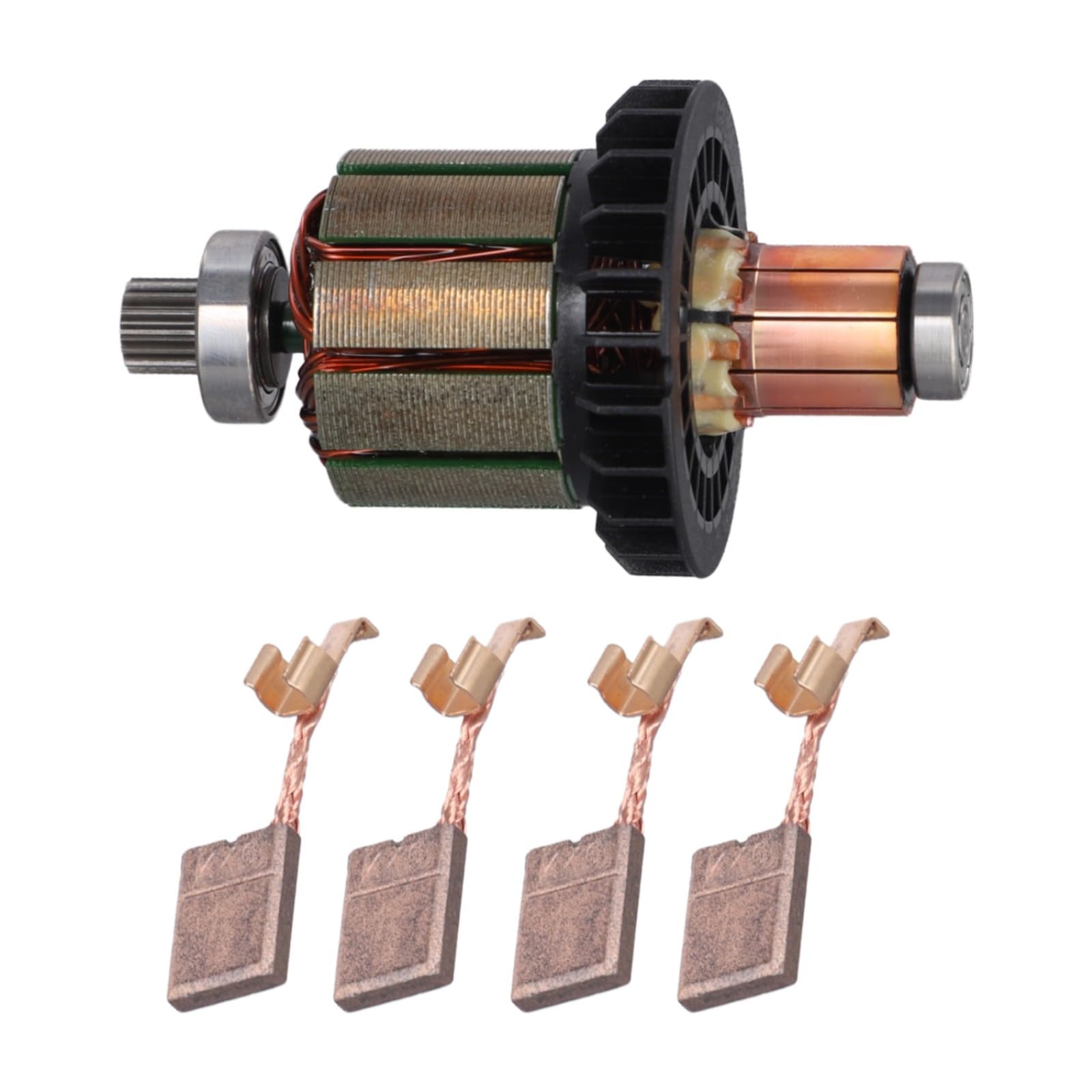 Motoranker Rotor 619380-9 619583-5 mit 194427-5 CB-440 Kohlebürste 13x13x10mm kompatibel mit Makita DDF482 DHP482 DHP482RAE DHP482Z DDF482RME DHP482RME DDF482RFE Bohrschrauber 5 St