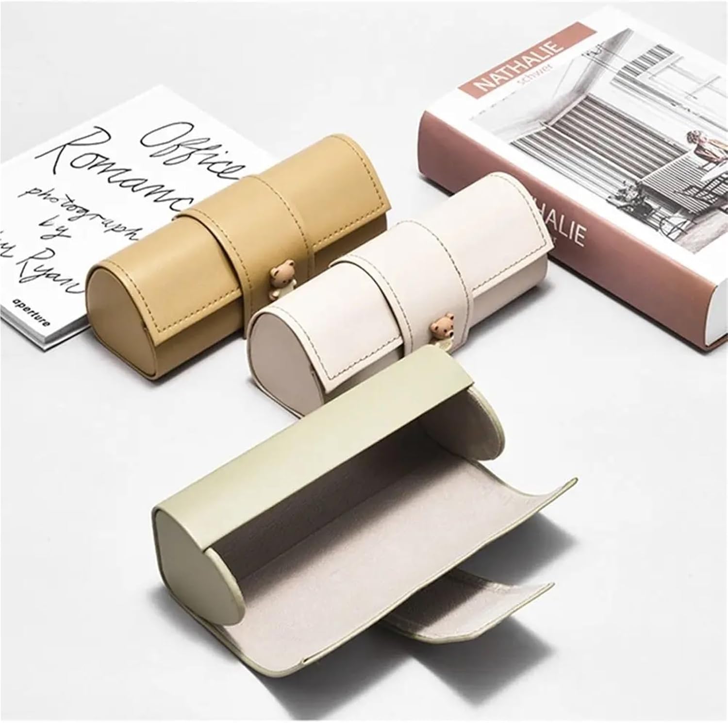 Glasses Case PU Glasses Box Printed Eyeglasses Case Printing Eyewear Cute Holder Female/Male For Women Men