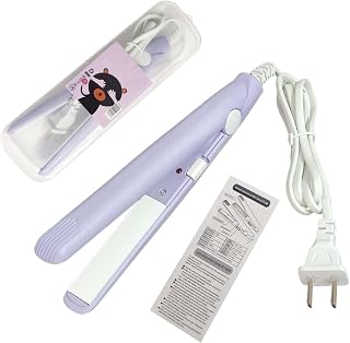 Mini Hair Straightener Hair Flat Iron (Purple) 100-240V 20W US Plug Hair Flat Iron Ceramic Tourmaline Plate 1m Wire Length with Storage Box