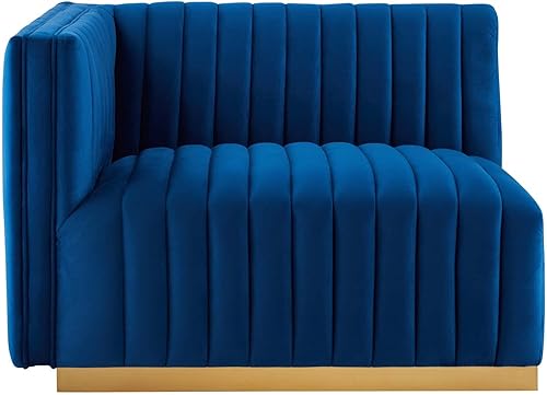 Miniatura 214 de Modway Conjure - Sofá seccional tapizado de terciopelo de alto rendimiento, con canal, silla sin brazos en negro y gris Negro-Gris,Negro