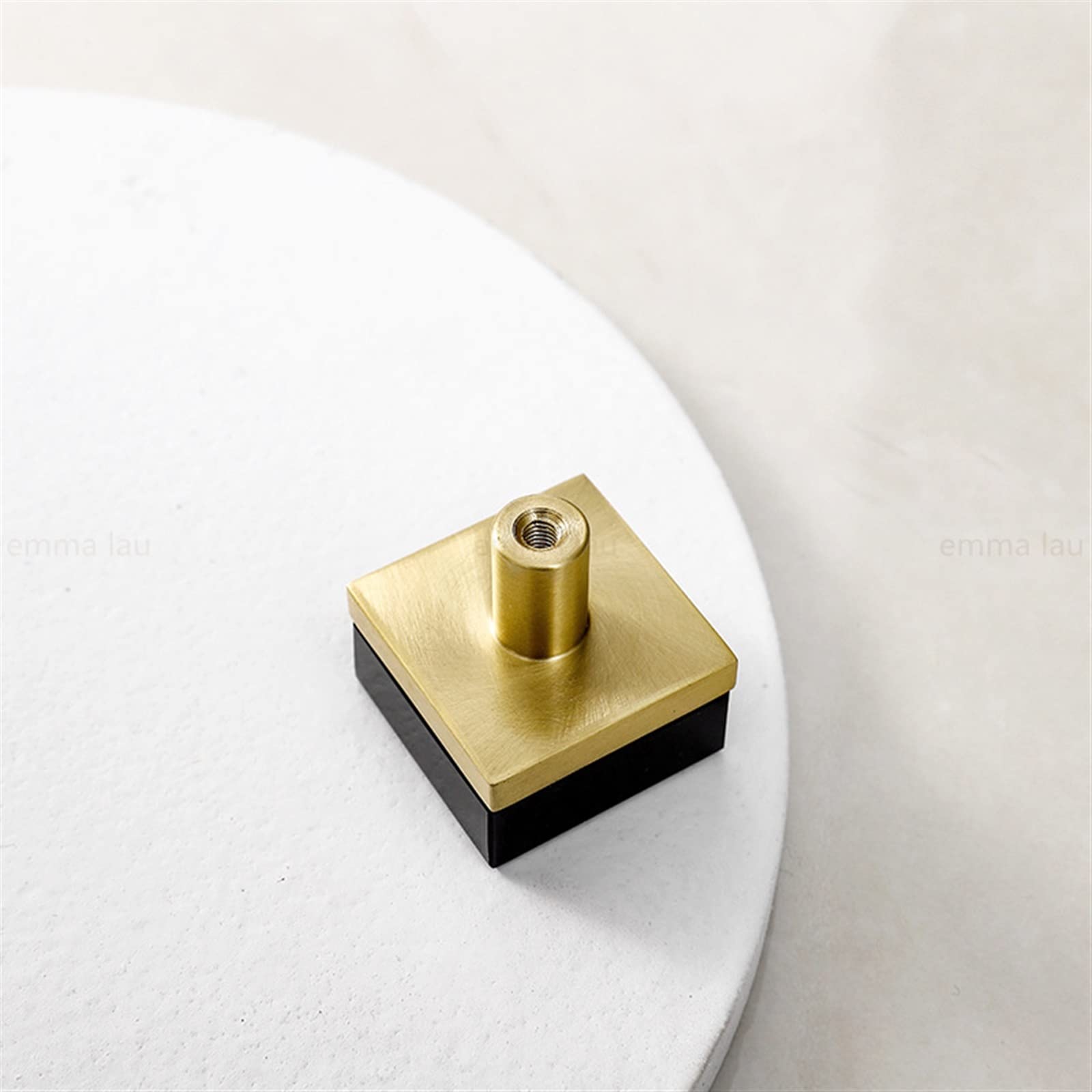 Amazon | 真鍮大理石の家具ハンドルドアノブ高級スクエアラウンド