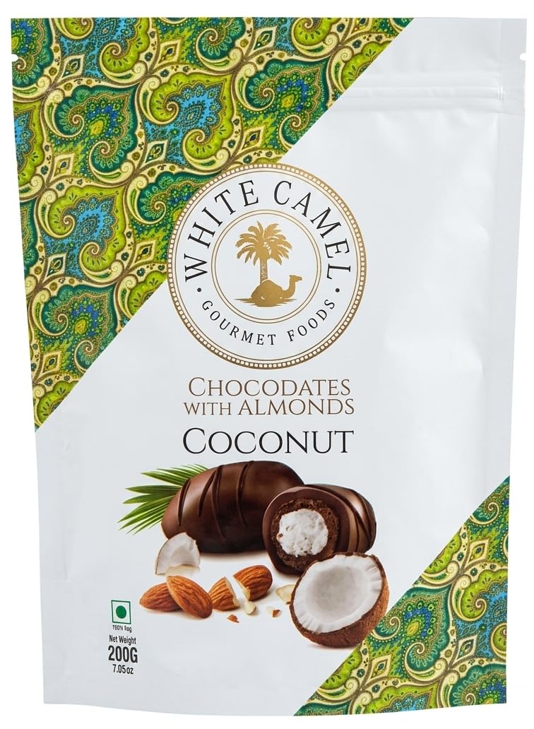 White Camel Chocodates with Almonds, Coconut Flavour, Gourmet