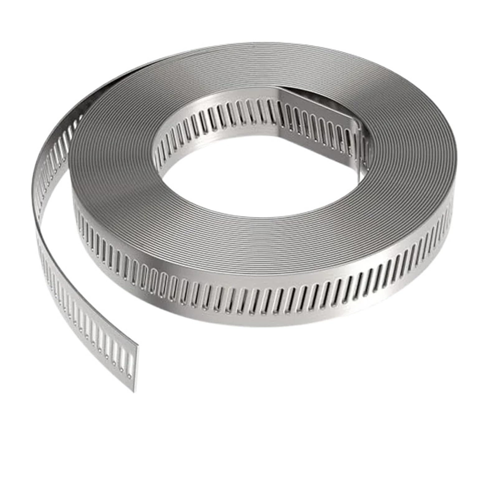 Abrazadera de manguera de acero inoxidable 304, corte a medida, correa de Metal de 30M/50M/100M, engranaje de tornillo sin fin ajustable for abrazaderas de tornillo, tubo de conducto(30m)