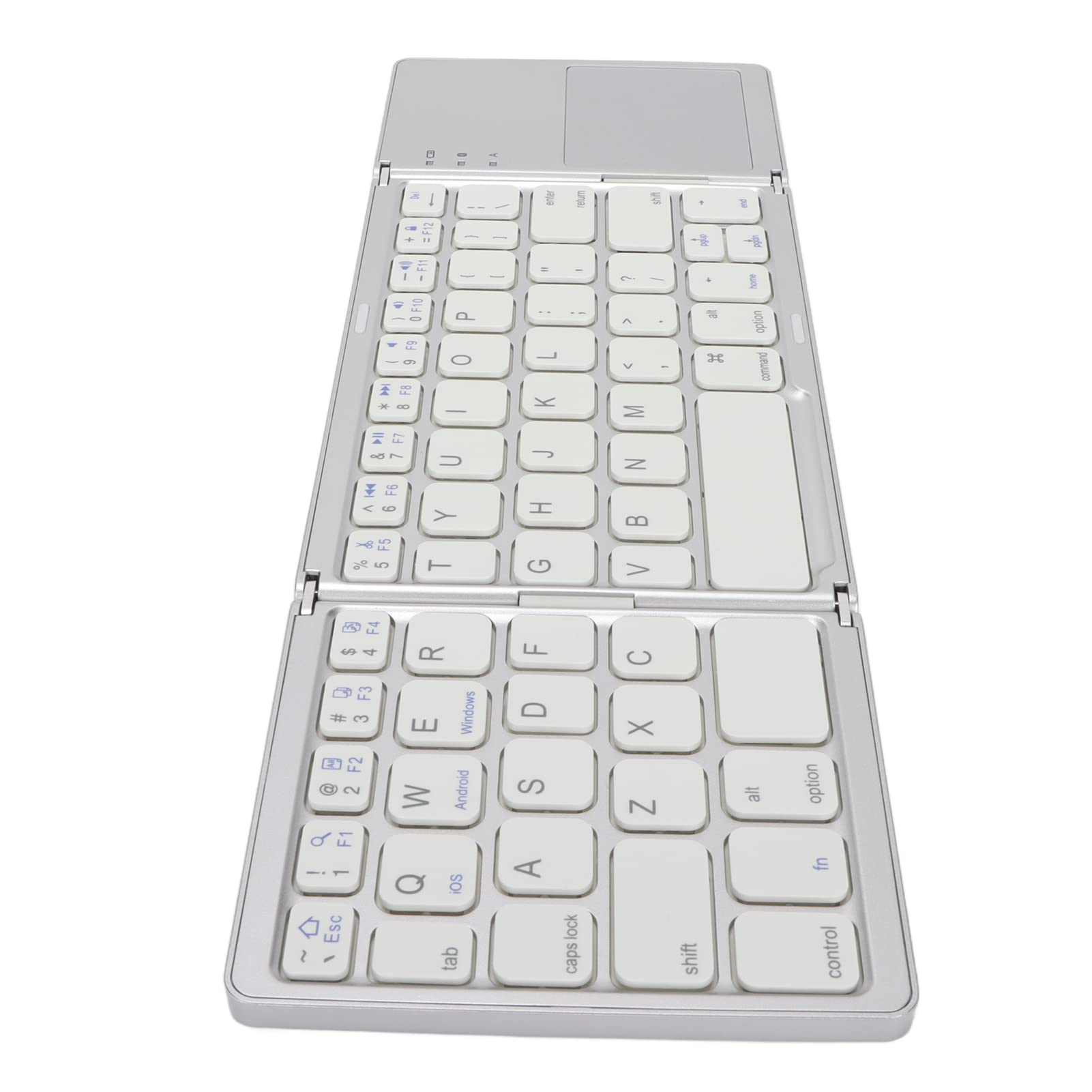 Bewinner Składana klawiatura z touchpadem, 63 przyciski, przenośna bezprzewodowa klawiatura do smartfona, tabletu, podróży, ergonomiczna klawiatura kieszonkowa, obsługuje połączenie 10 m,