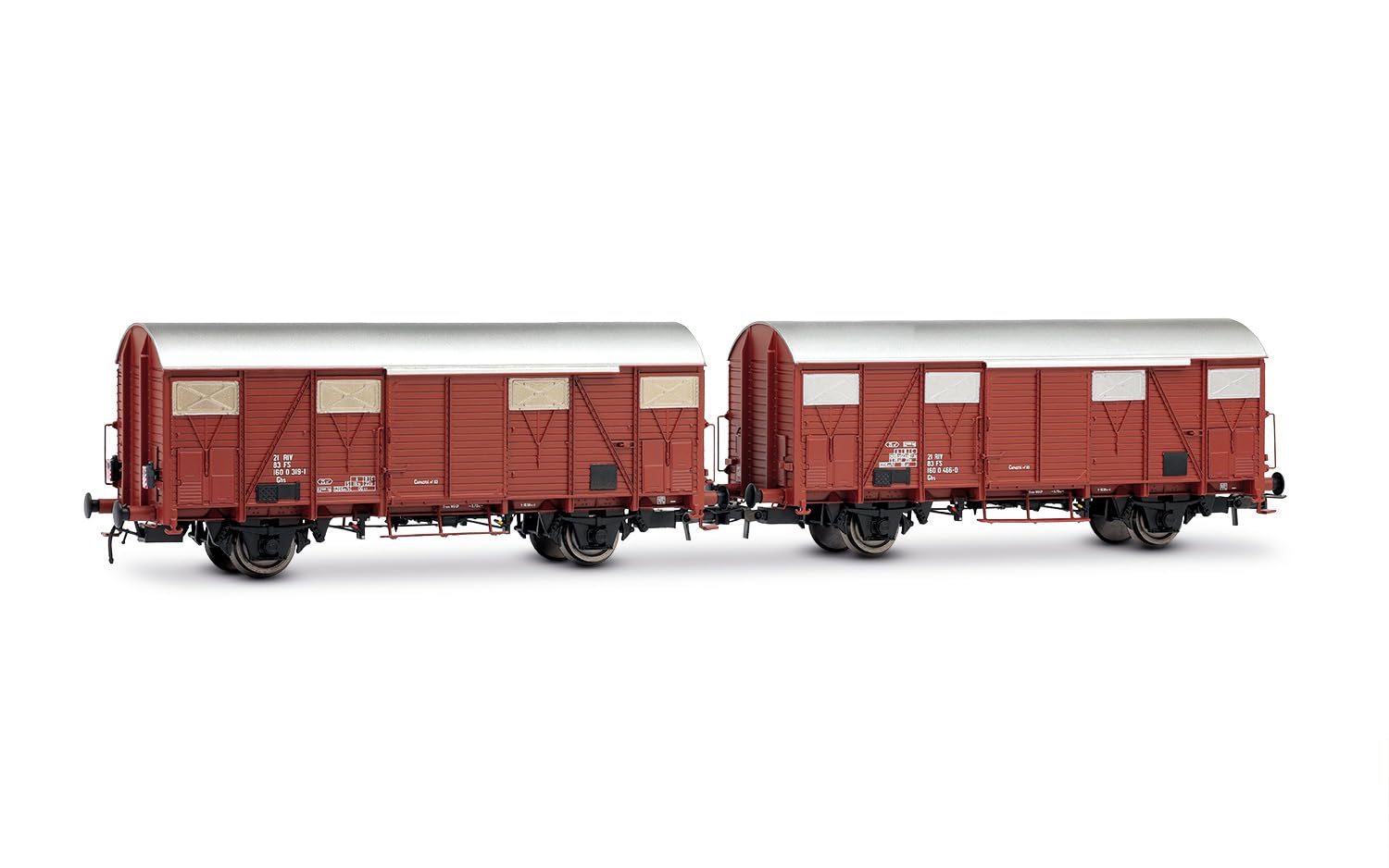 Rivarossi HR6696 FS, 2-unit pack Ghs wagons with low aerators, brown livery, one with rear red lights, ep. IV Railway Wagons