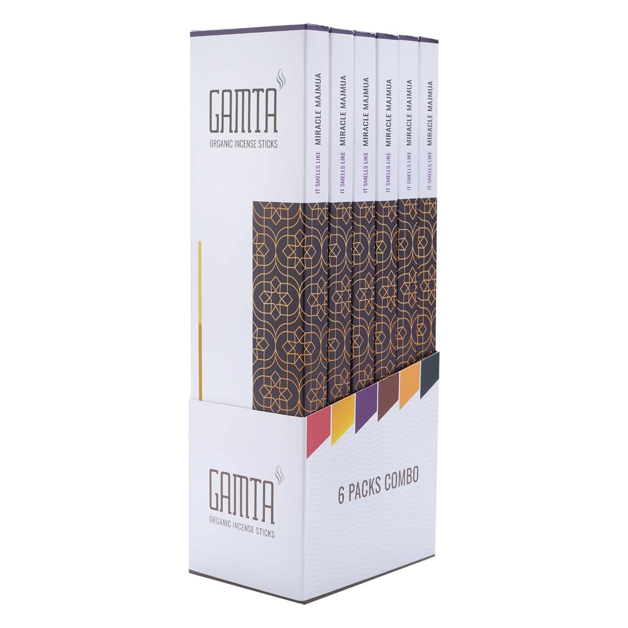 Gamta Organic Incense - Miracle Majmua Agarbatti for Pooja - Pack of 6-180 Sticks 24cm - Lasts 60 mins - Charcoal Free Incense Stick - Agarbatti Stick Made of Panchagavya - Freshness & Meditation (B09XGQYNJR) Amazon Price History, Amazon Price Tracker