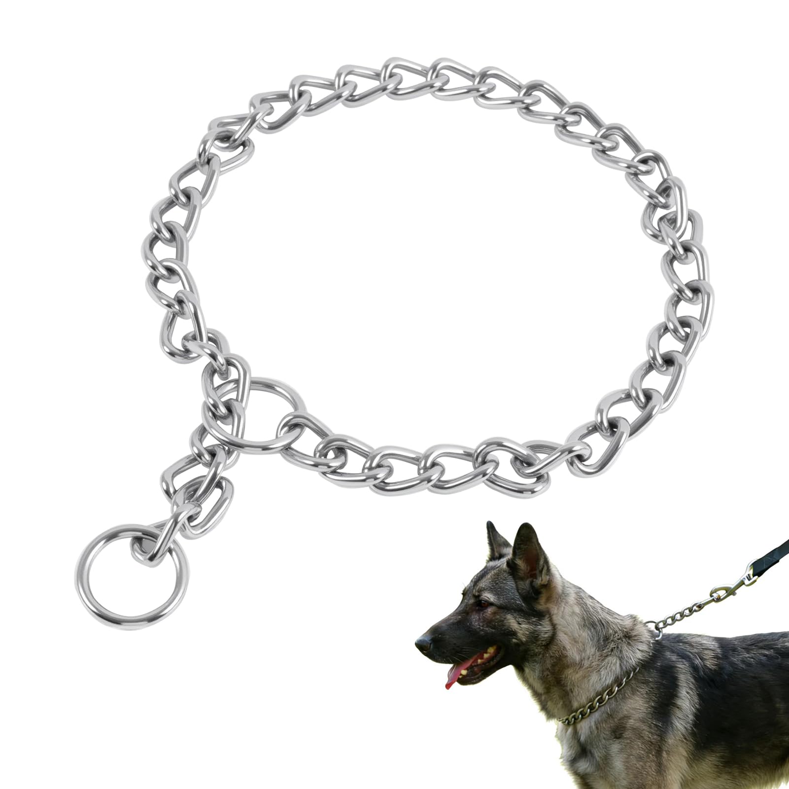 55cm Dog Chain Collar, Durable Iron Metal Choker Chains for Dogs Pet