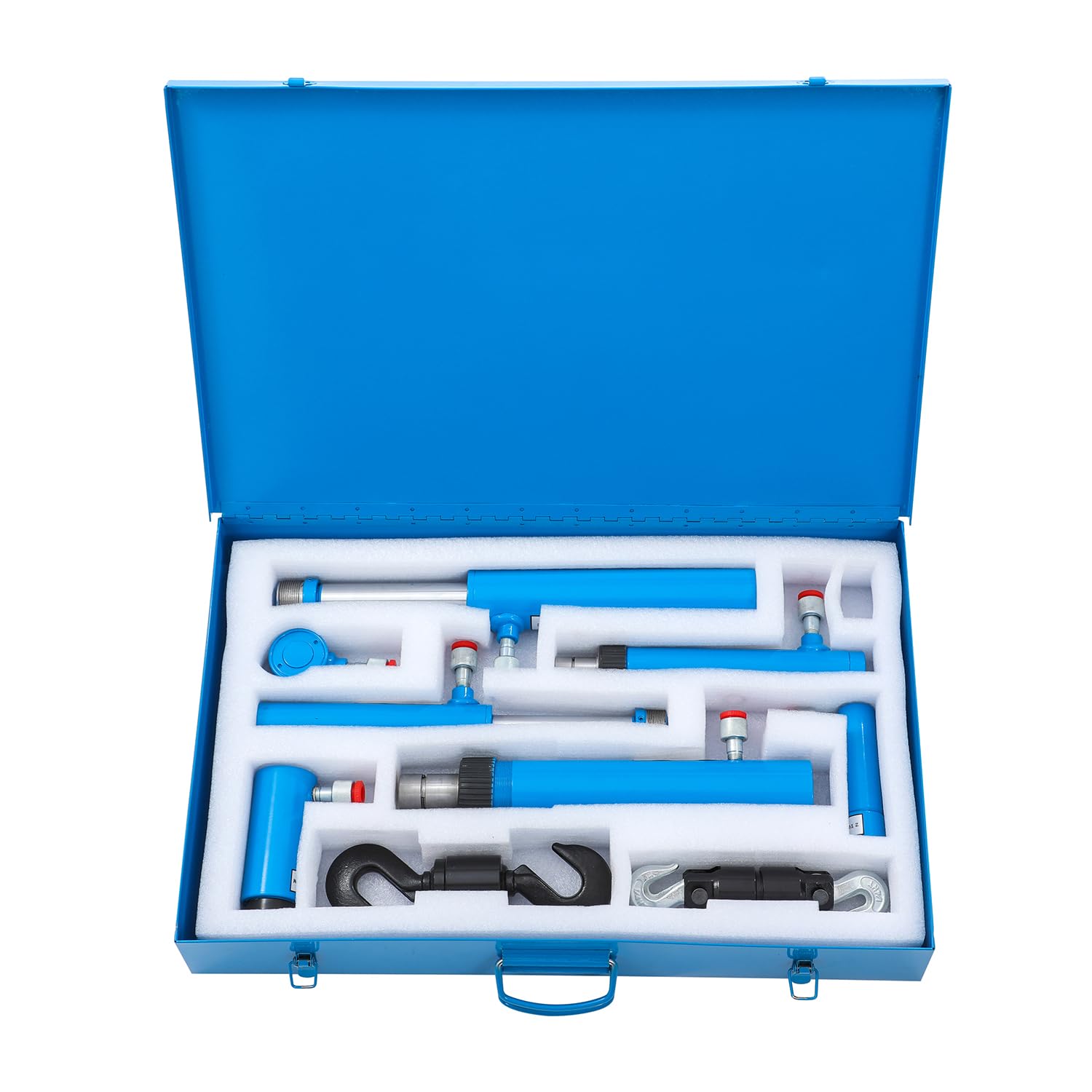 KATSU Tools Kit hidráulico de 7 piezas Porta Power 10T 4T para reparación de marco de carrocería de automóvil, juego de pistón empujador, en estuche de transporte de acero, para reparación de