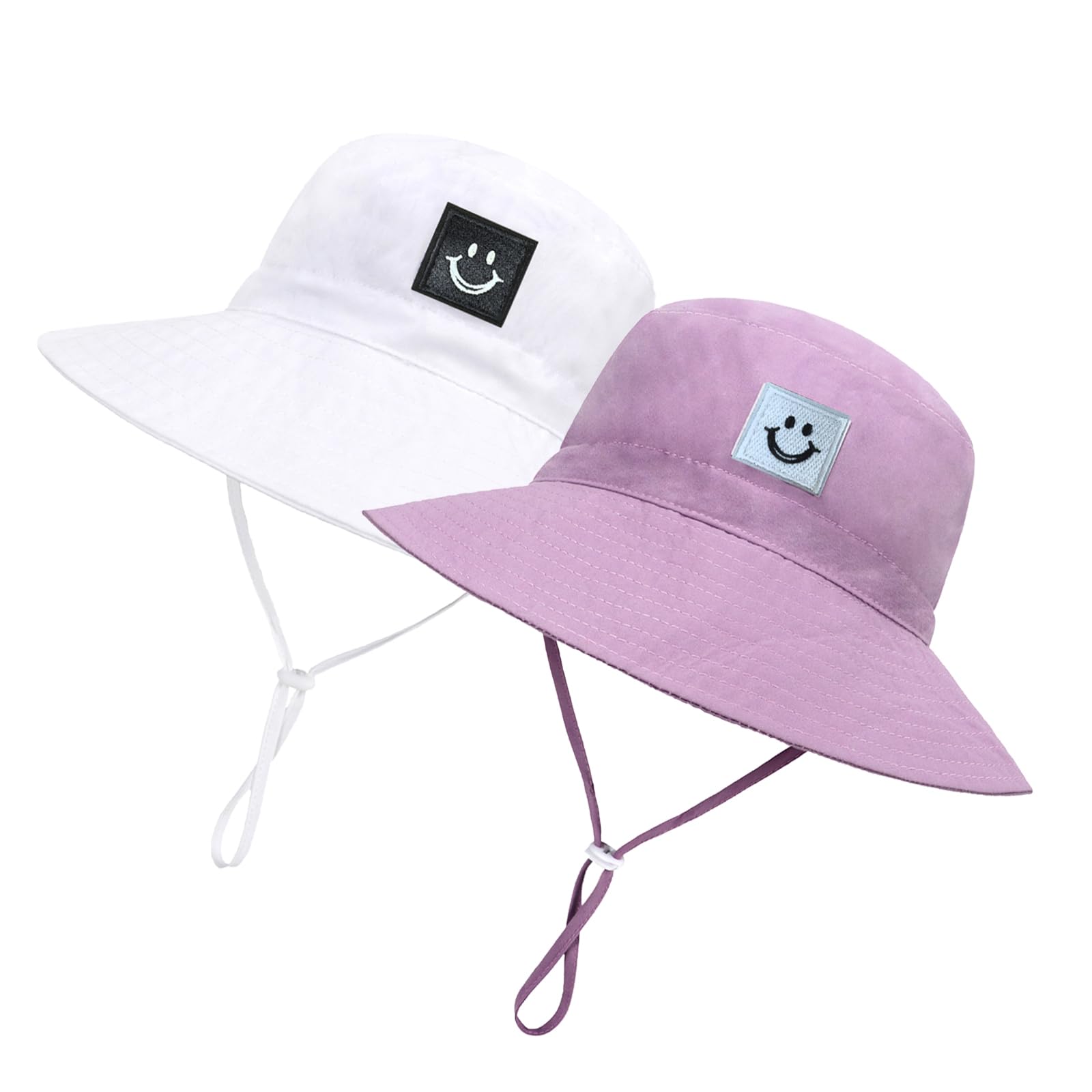 Baby Sun Hat Smiling Face UPF 50+ Beach Toddler Bucket Hat for Baby Boys and Girls, Toddler Kids Wide Brim Sun Hats Cap