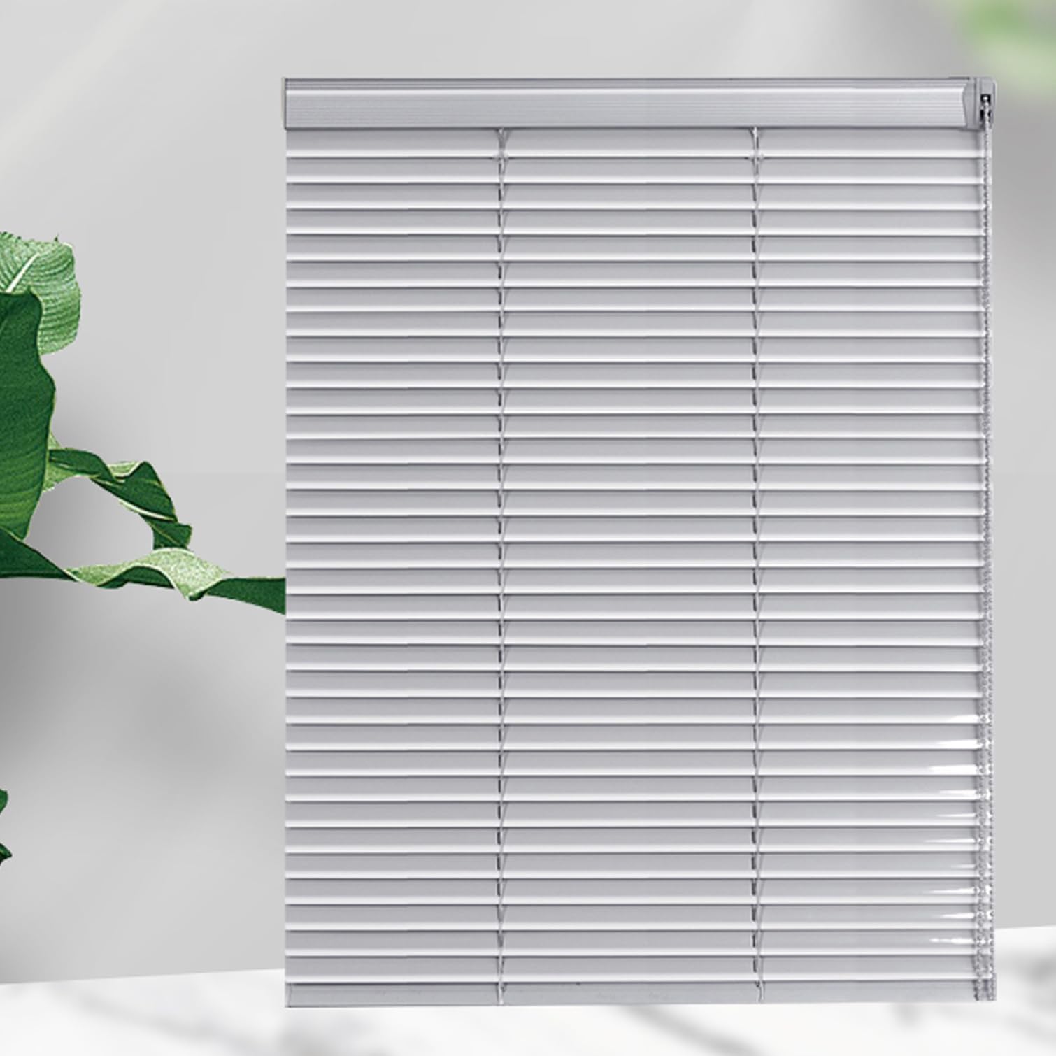 NIANXINN Aluminum Venetian Blinds Window Shutter Blinds,25mm Slat Silver Blackout Horizontal Shades,Easy Fit Curtains,Home Office Rooming Darkening,Custom,Width x Height (120cm x 120cm(47in x 47in)