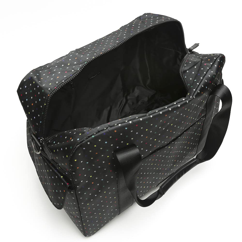 MISAKO Estri Bolsa Fin de Semana Estampado de estrellitas con Bandolera extraíble ED. Mujer - Estri Negro 33 X 45 X 22 cm