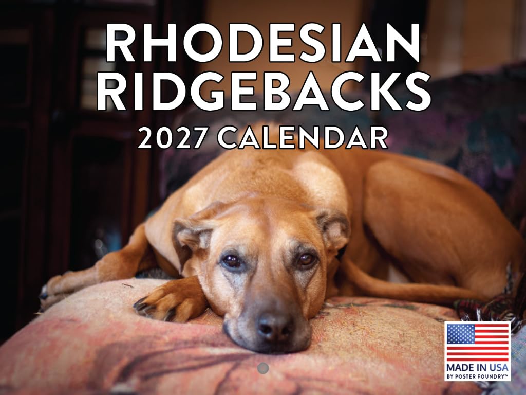 Rhodesian Ridgeback Calendar 2025 Monthly Wall Calender | American Made In The USA — image 1
