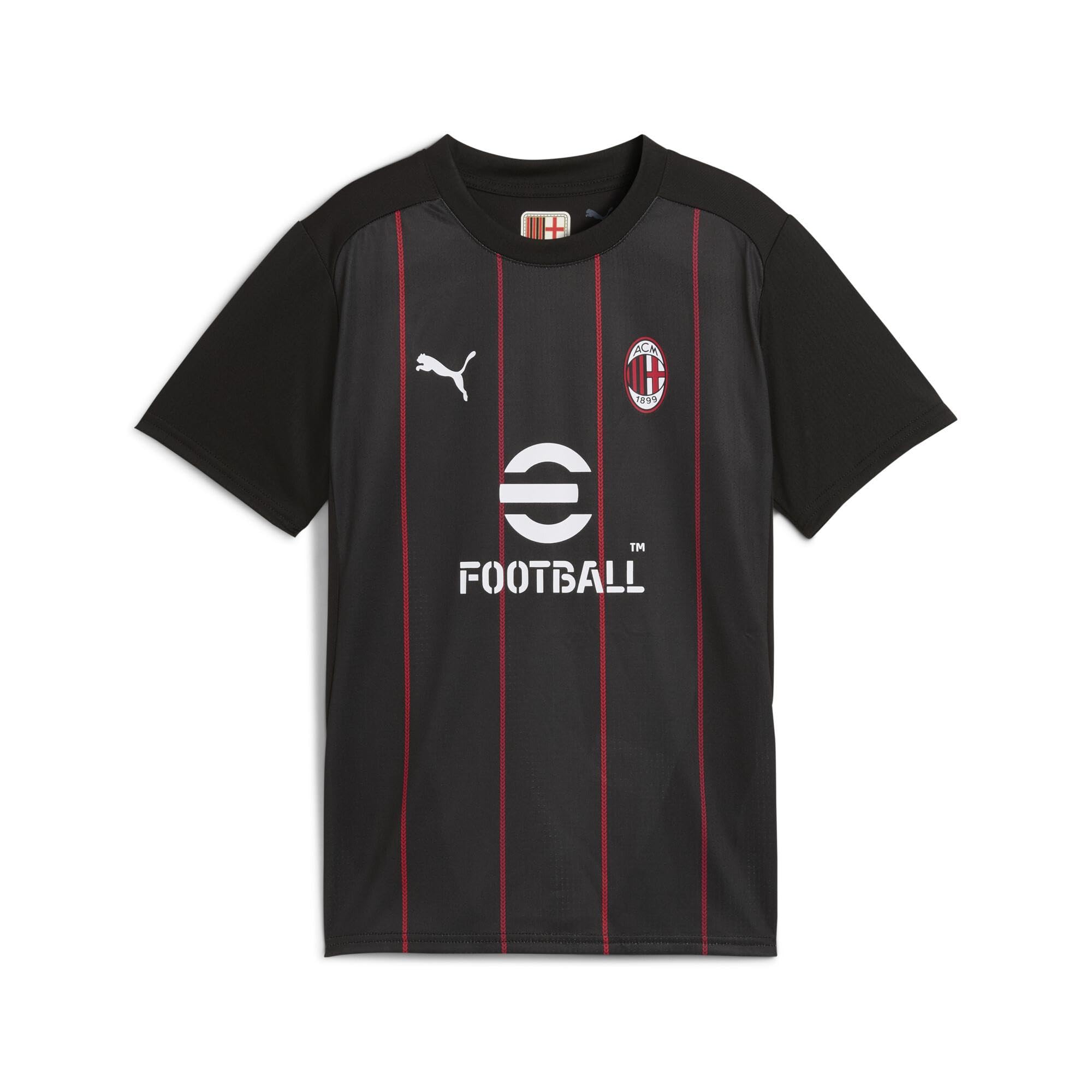 A.C. Milan Puma Prematch T-Shirt for Children and Teenagers with AC Milan Logo - Official Product - Black or White
