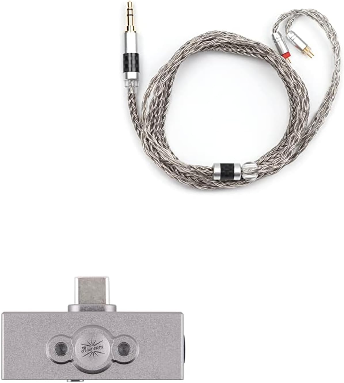 Linsoul Tripowin Zonie IEM Cable 16 Core Silver Plated Earphone Upgraded Cords(2pin 0.78mm, 3.5mm)(Grey) + Kiwi Ears Allegro Pro Upgraded IEM Earphone DAC/AMP