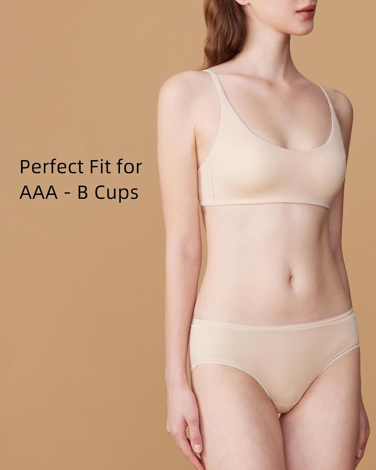 Organic Cotton Bra for Women, Wireless Scoop Neck T-Shirt Bra, Seamless Padded Bra for Small Breasted Women - Image 2