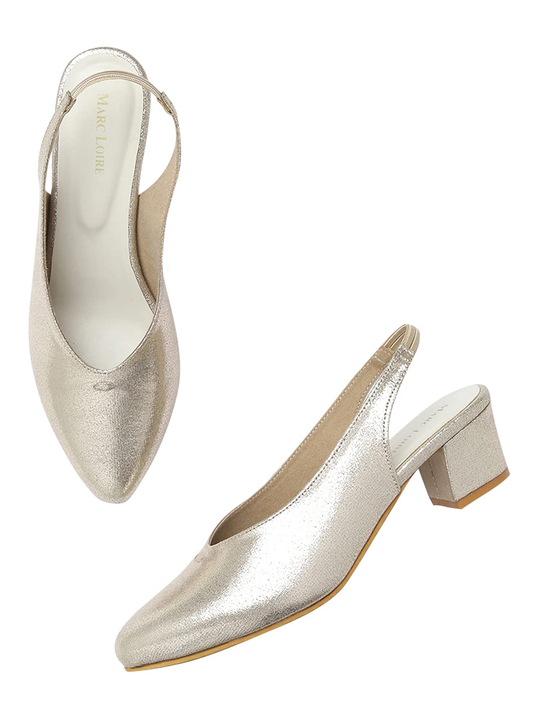Marc Loire Womens Golden Shimmer Pointed Toe Block Heel Pumps Party, 5 Uk (B0922Y91VC) Amazon Price History, Amazon Price Tracker