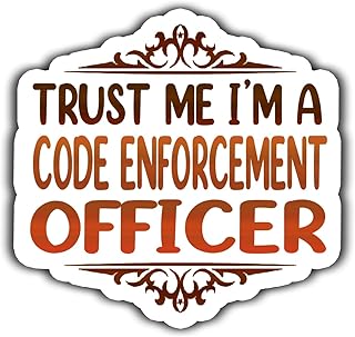 (4Pcs-2.5in) Code Enforcement Officer Vinyl Sticker – Trust Me I am a Code Enforcement Officer Sticker - Waterproof Vinyl Stickers Gift for Coworker - Decal for Laptop, Phone Case, Tumbler, Mug
