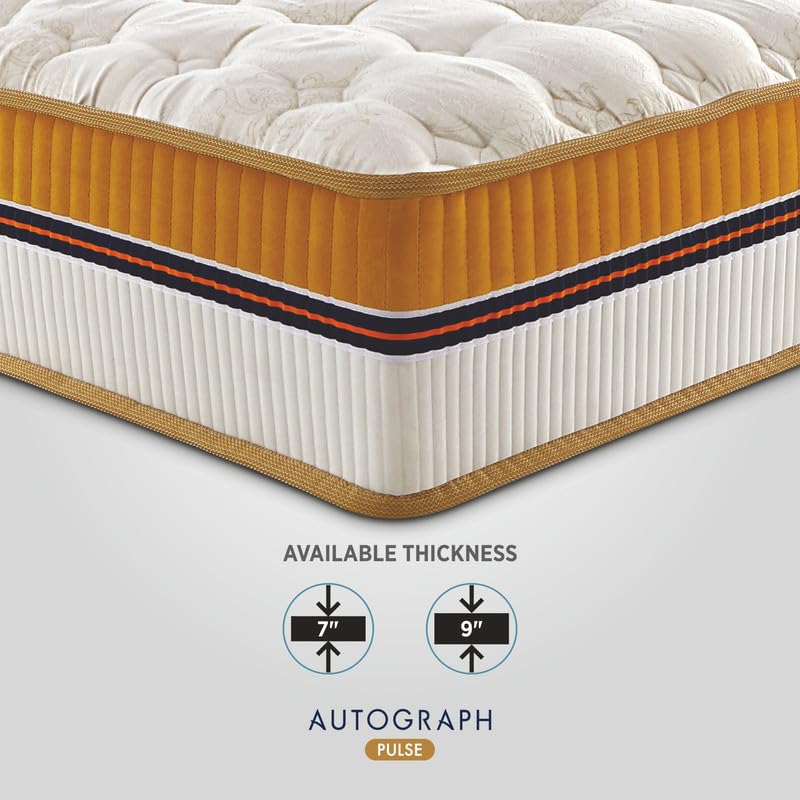 Image of Springfit Autograph Pulse Mattress with Aerosleep Memory Foam & 5 Zone Natural Latex and Pocket Spring | 9 Inches Single Size (84x72x9) | Soft | GOLS Certified