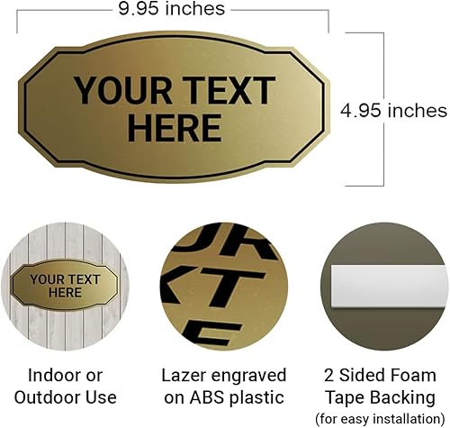 Miniatura 5 de Letrero victoriano personalizado para pared o puerta, letrero de plástico personalizado con tu texto, fácil de instalar con cinta fuerte de doble