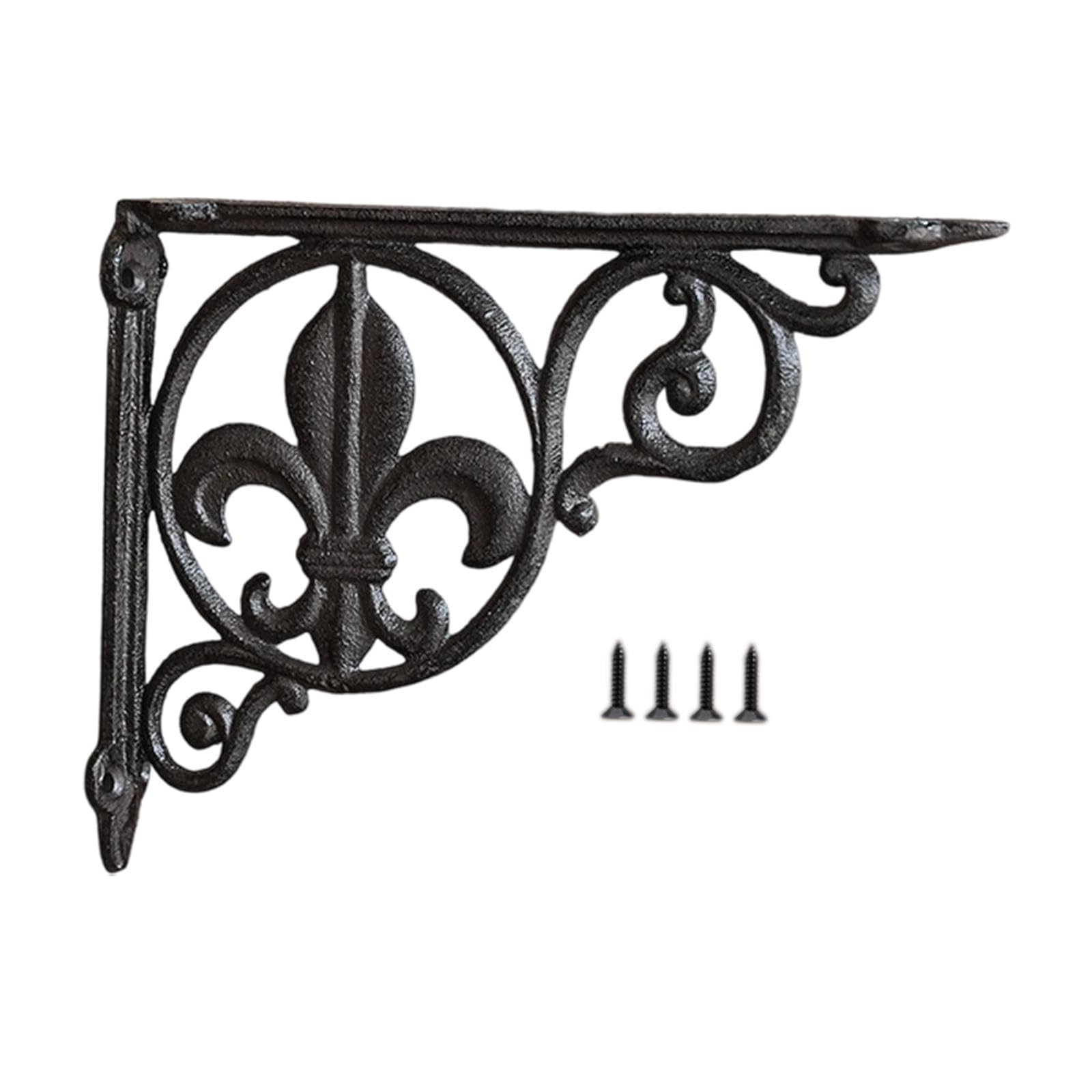 Decorative Shelf Bracket Antique Design Black Corner Brace Cast Iron Bracket Style A-image-15