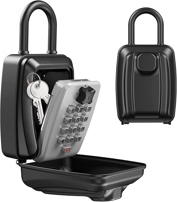 AMIR Key Lock Box Extra Large, Push Button Combination Lock, Outdoor