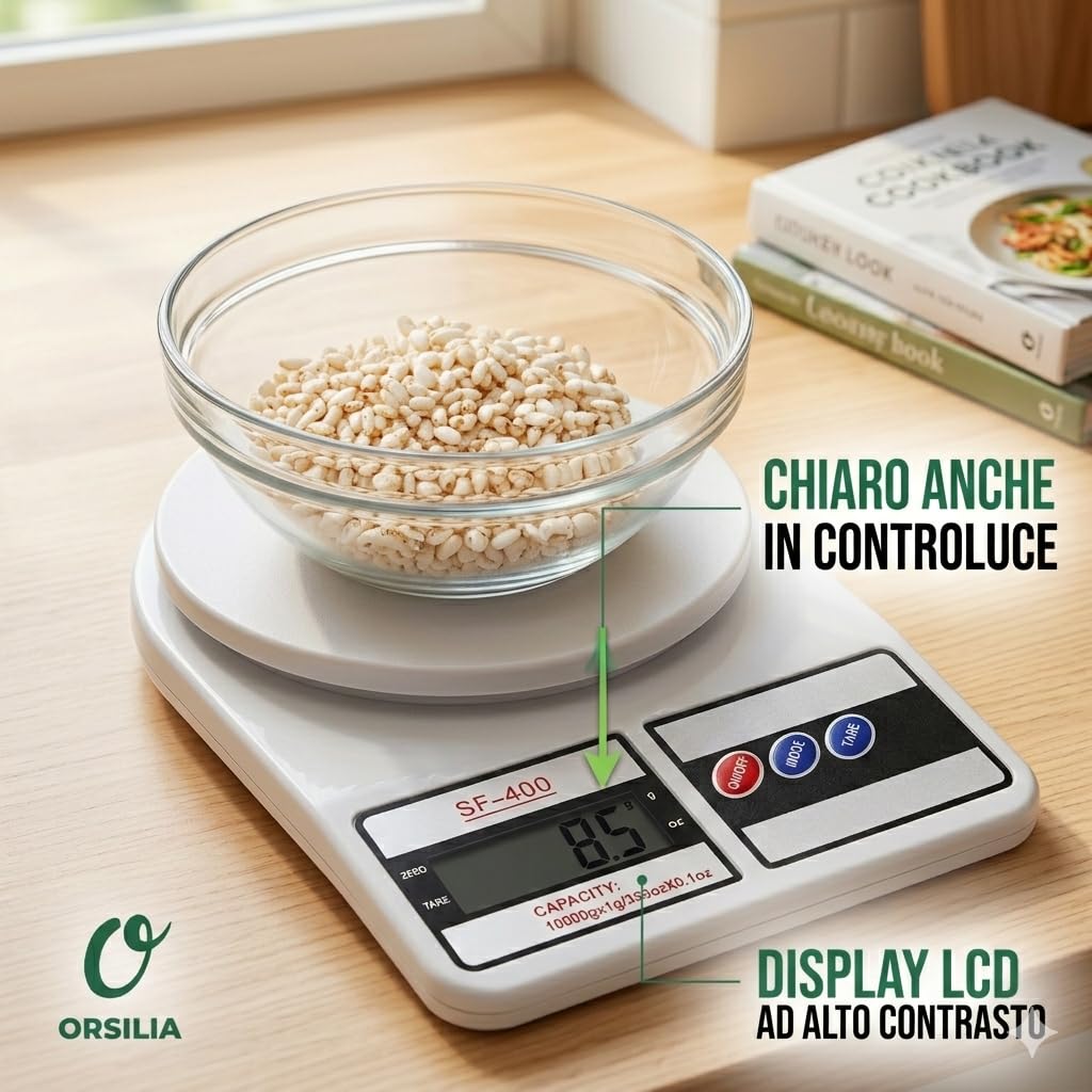 Bilancia Da Cucina Digitale, 10Kg/1G Bilancia Elettronica Alta Precisione Misura