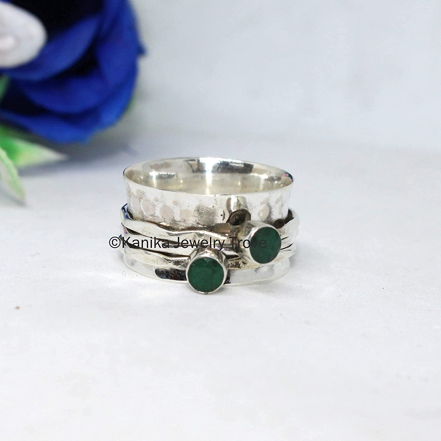 Customize your ring with any gemstone/birthstone,Red Onyx and Citrine Thumb 925 Sterling Silver Ring for Women, Size 10