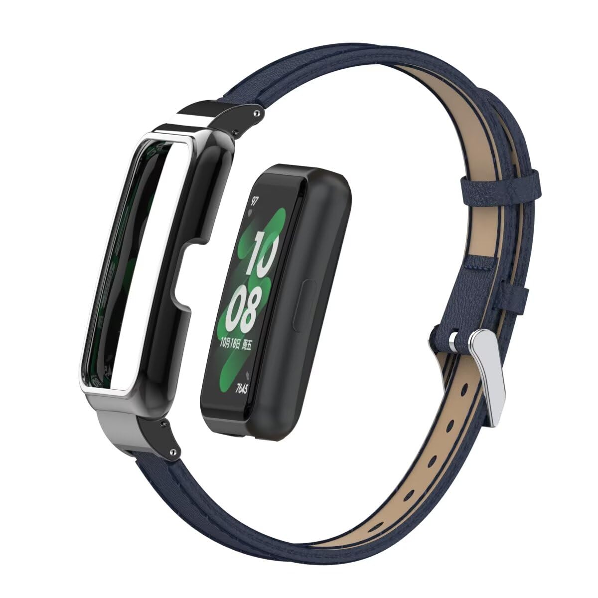 Wristband Compatible with Huawei Band 8 Band,Leather Replacement Bracelet Strap Accessories with Metal Frame for Huawei Band 7/8-image-25