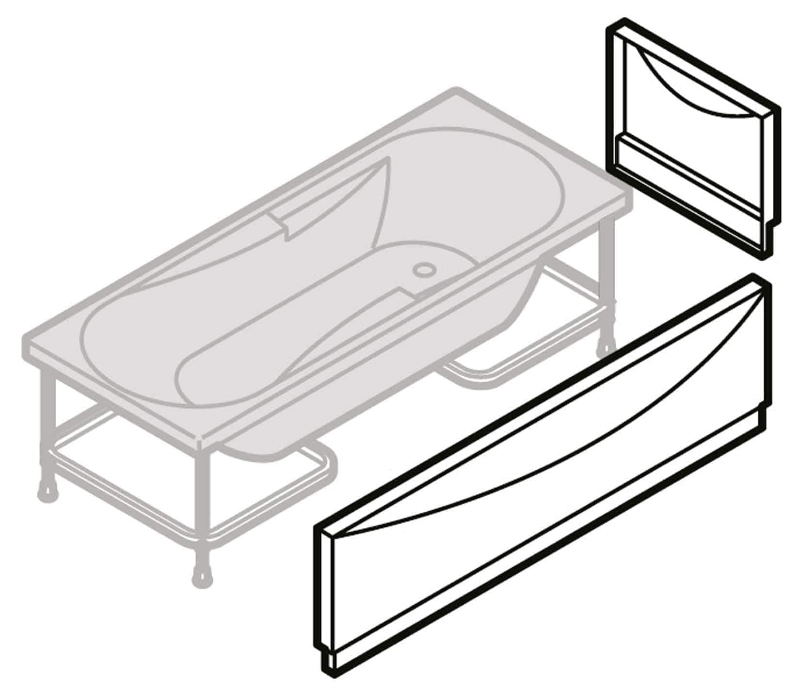 Novellini Vasca Calypso 160X70 Con 2 Pannelli (Cal216070C) Bianco