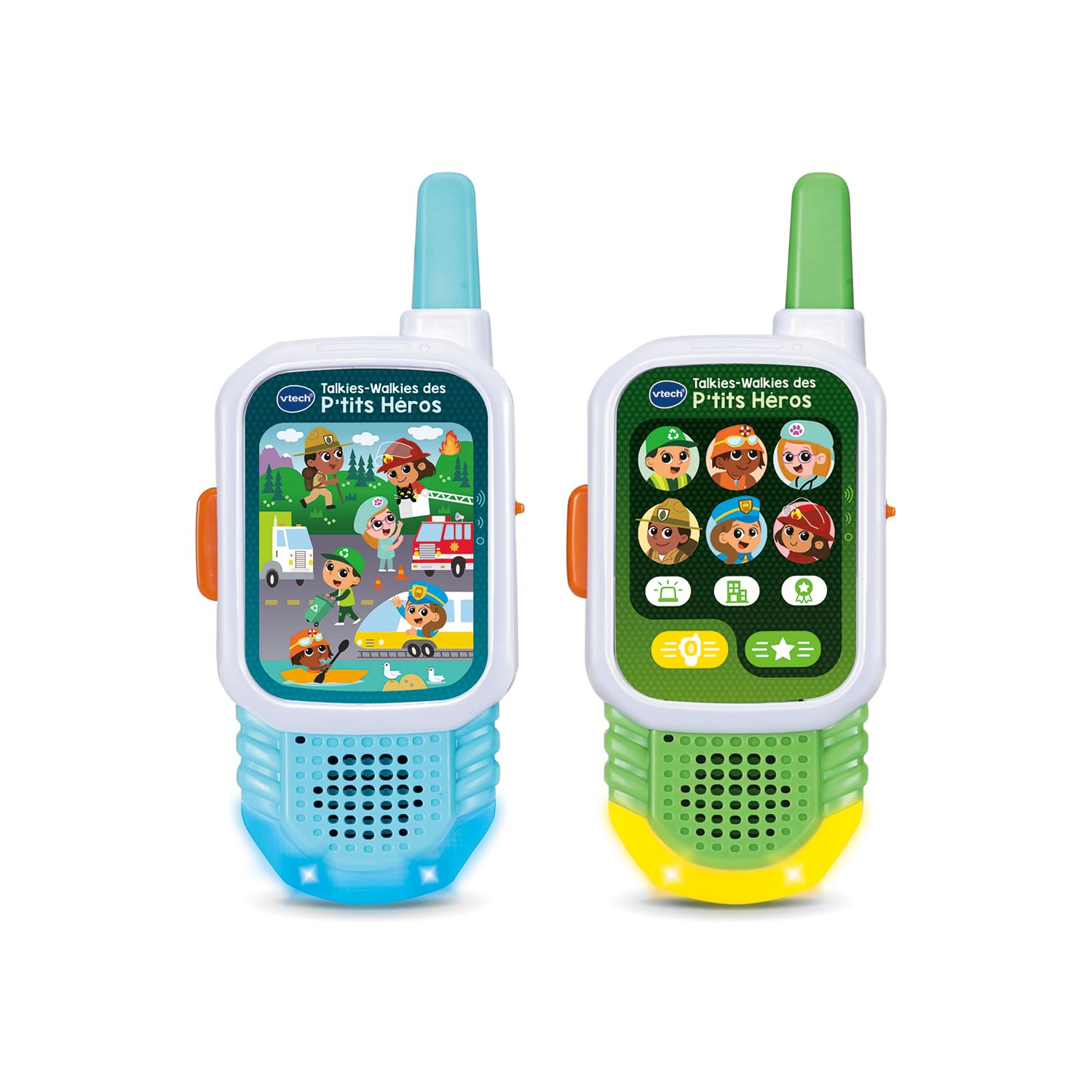 VTech - Talkies-Walkies des P'tits Héros - Jeu de Rôle et Missions à Partager - Talkie Walkie Enfants, Communication Sécurisée avec Portée de 300 Mètres - Cadeau Enfant Dès 3 Ans - Contenu en Français