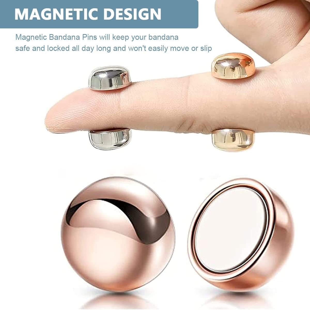 CPD Empire 4 Pairs Hijab Magnetic Pins, Multi-Use Strong Hijab Magnets Pinless Brooch Round Style No-Snag Scarf Clasp for Women Clothes Shirts Scarves (Plating), Medium, Magnet, no gemstone | Set of 4 1