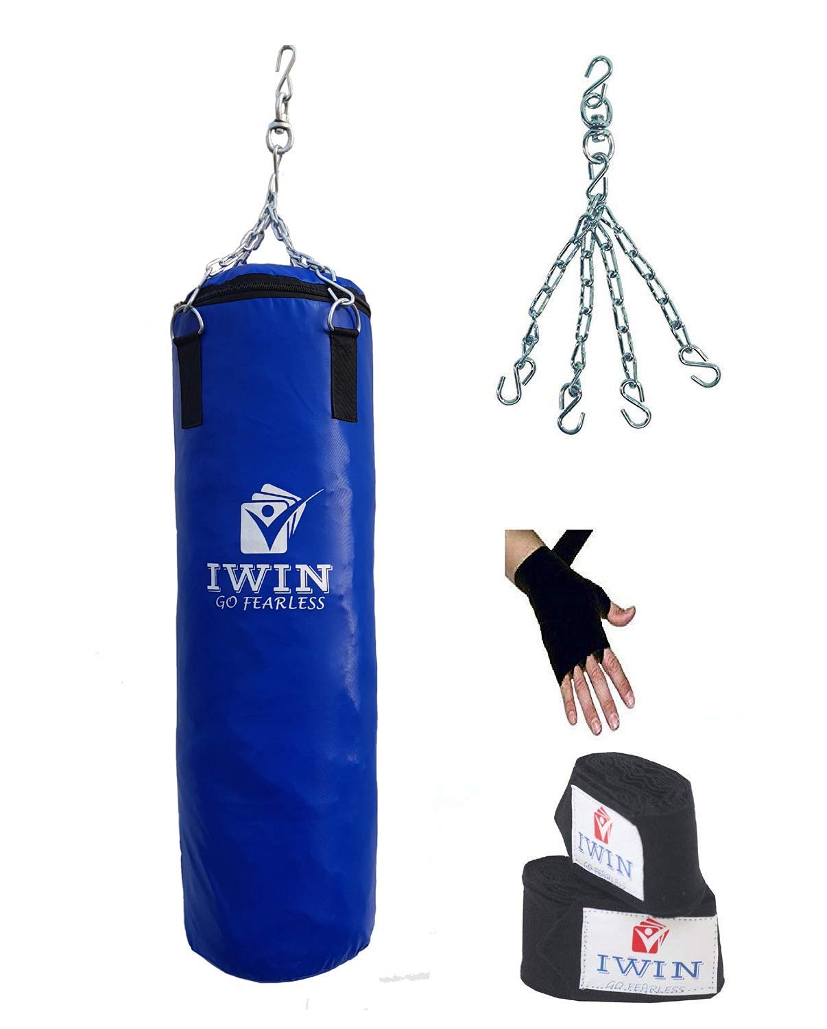 See full amazon price history chart for IWIN Sept-ComboPunch-WithWrap Synthetic Leather Unfilled Punching Bag with Chain and Hand Wraps Set, 4 ft (Blue) IWIN Sept-ComboPunch-WithWrap Synthetic Leather Unfilled Punching Bag with Chain and Hand Wraps Set, 4 ft (Blue) (B07H6LZBVS) Amazon Price History, Amazon Price Tracker