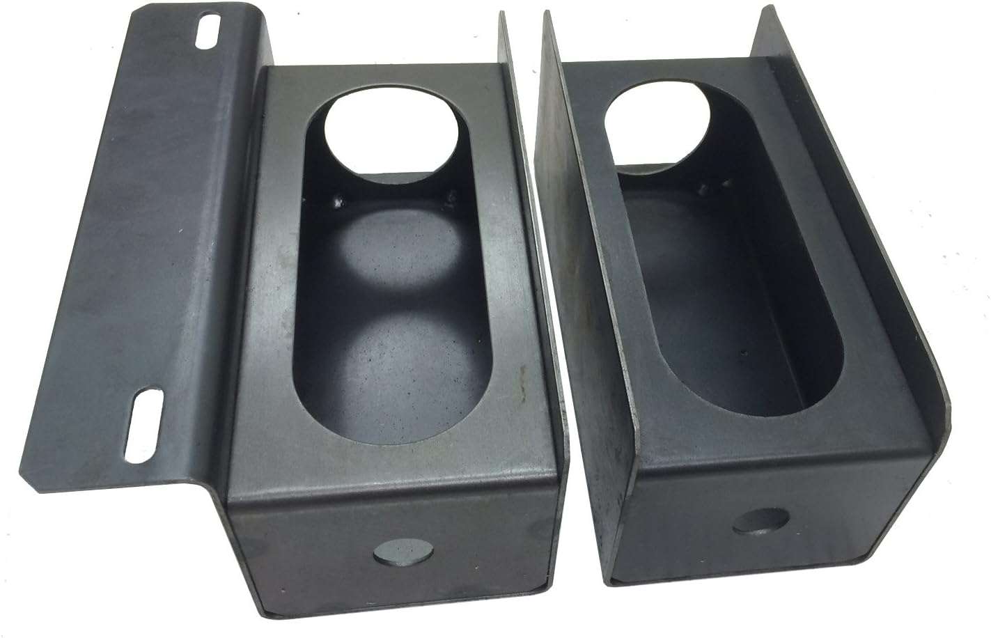 LIBRA Set of Steel Trailer 6" Oval & 2" Round Side Light Mount Box W/License Plate Rack - 24013/24014