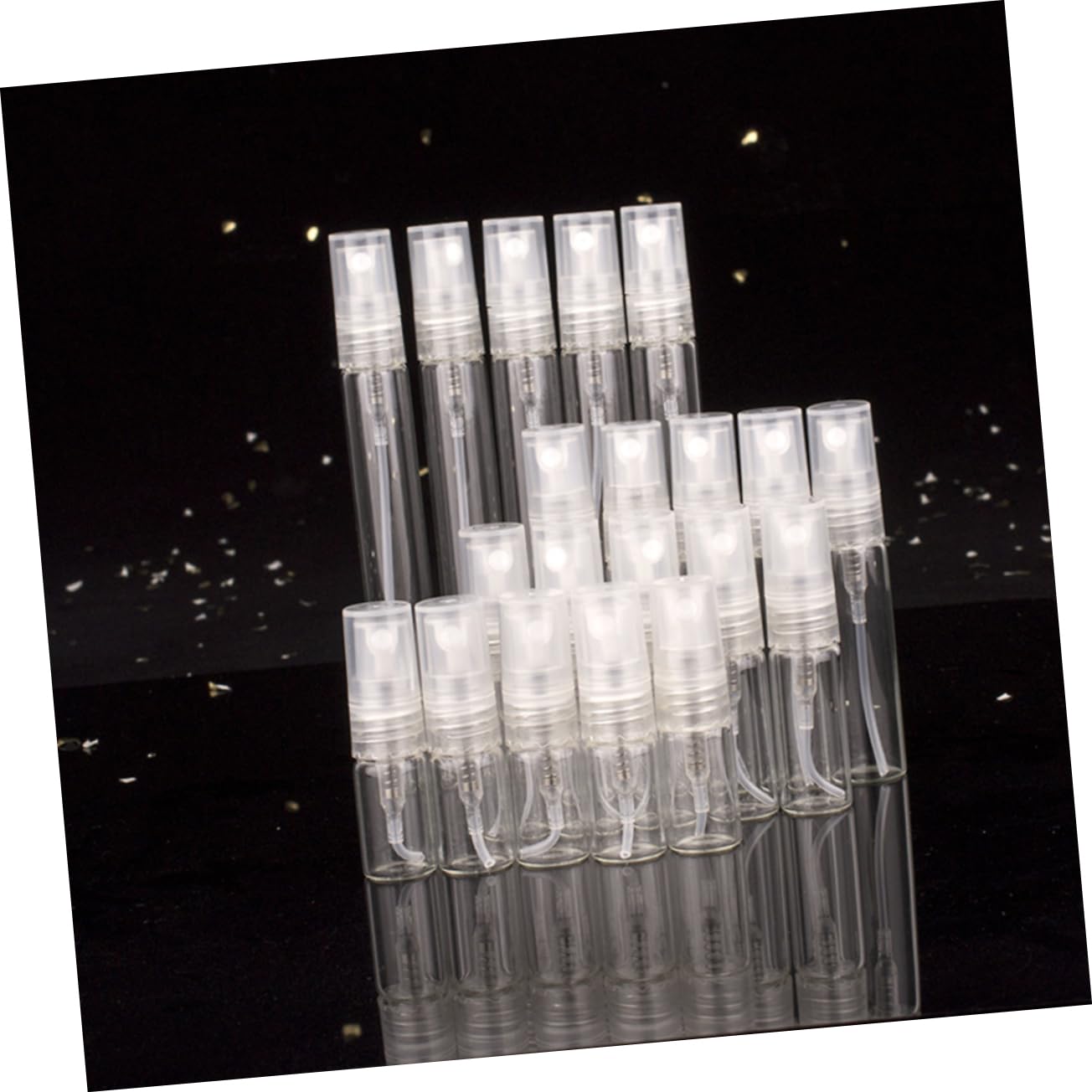 FRCOLOR 60 Piezas Botella De Perfume Botellas De Spray Mini Perfume Mini Botella De Spray Spray Embalaje De Dispensador De 3Ml Niebla De Vidrio Boquilla De