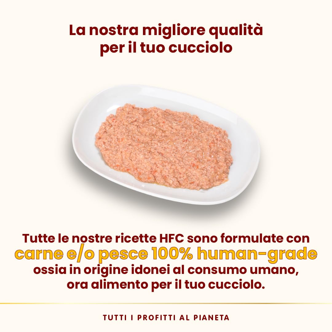 Almo Nature HFC Puppy - Alimento Umido per Cuccioli - Pollo - Qualità Human Grade, Senza Glutine, Monoproteico - 280g, Confezione da 12