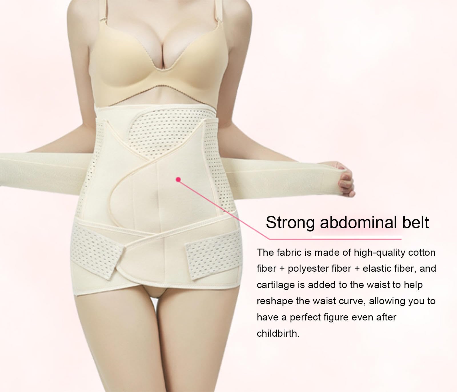 VIDECOR Cinturón Postparto 3 en 1 para Mujer, Cinturón Posparto, Faja para El Vientre, Corsé de Recuperación, Moldeador Corporal,Small