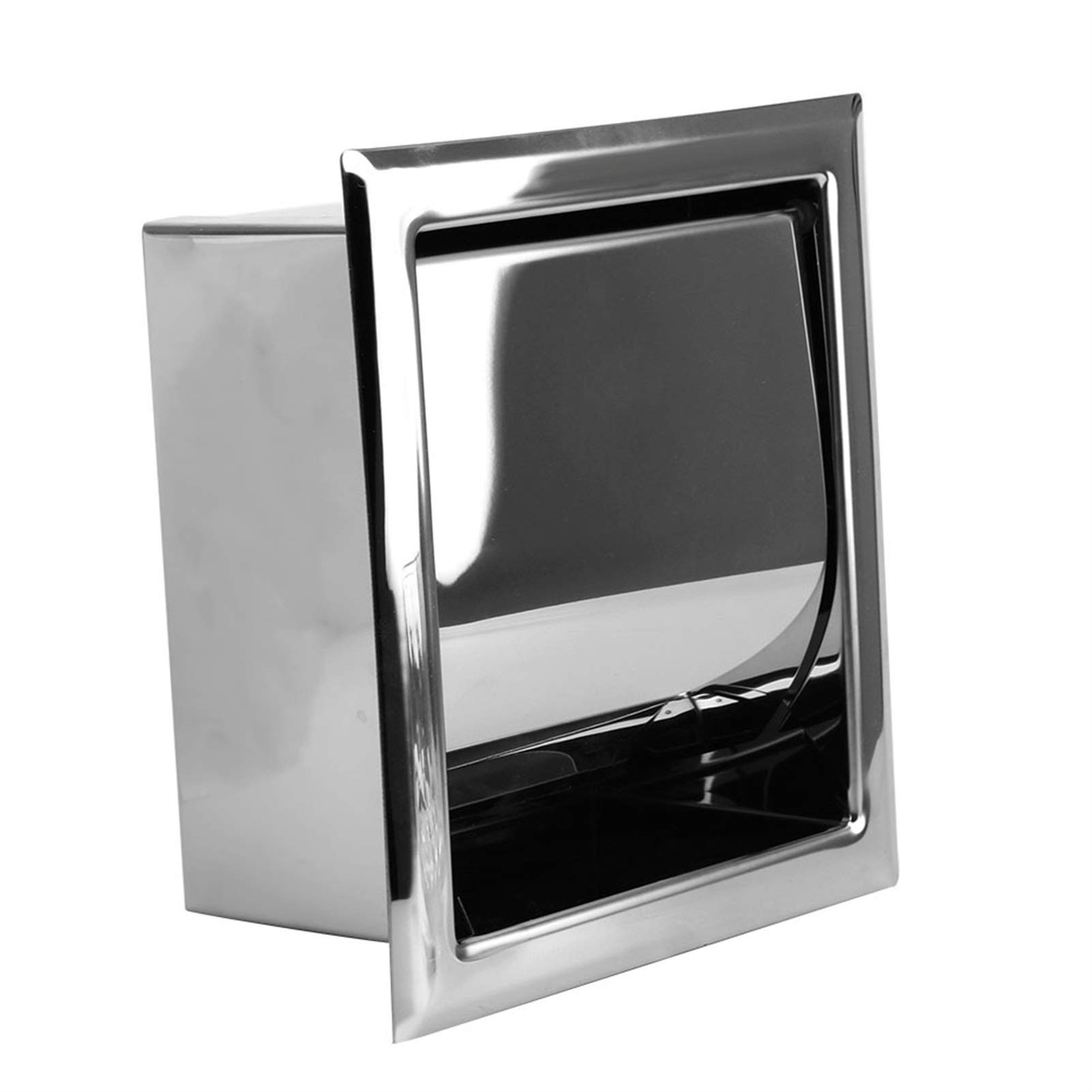 KFGISD, Concealed Stainless Steel Roll Paper Box Polished Chrome Wall-mounted Beautiful Appearance,Toilet Roll Holders