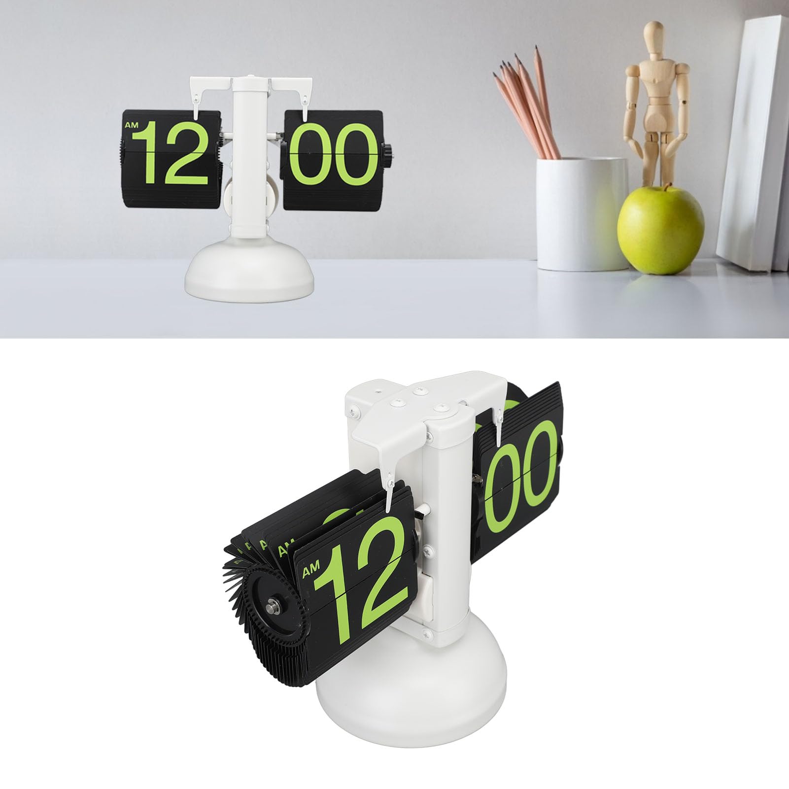 Retro Flip Down Clock, 12 Hour, 304 Stainless Steel, Battery
