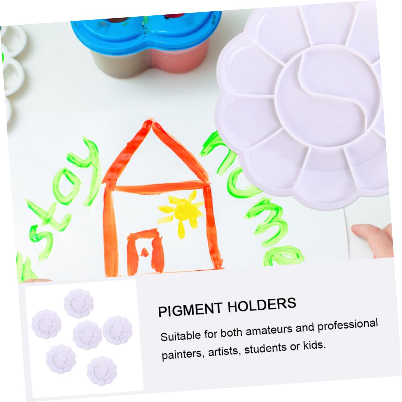 HOMSFOU Oil Painting Palette 12pcs Pigment Mixing Trays Watercolor Pigment Mixing Plates Paint Trays