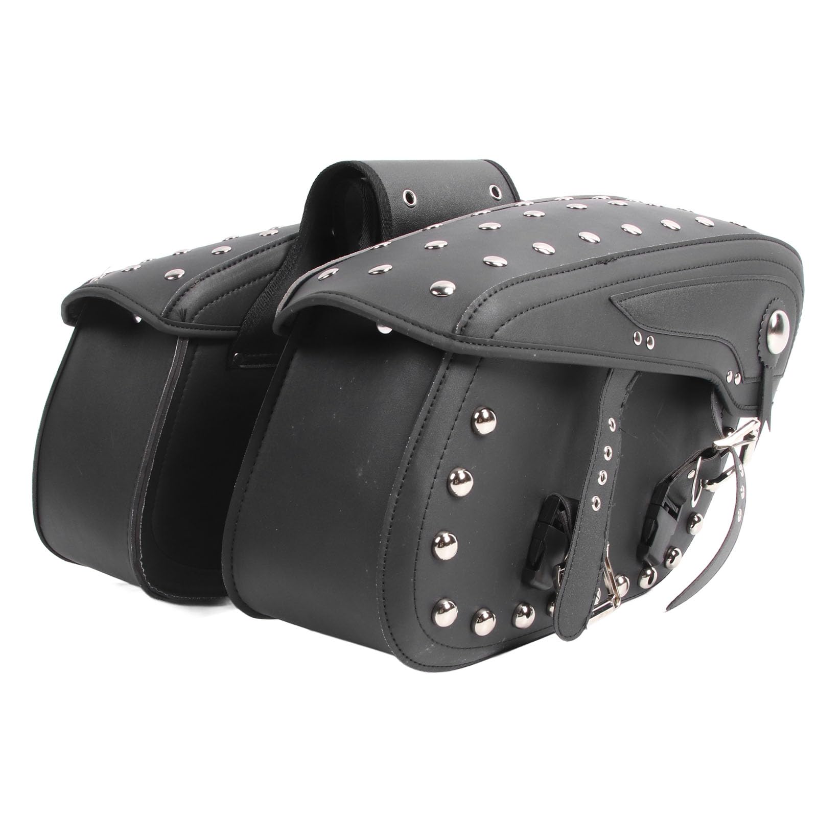 Drfeify Torba Podsiodłowa Motocykla Skóra PVC Boczna Torba Podsiodłowa Motocykla 2 szt. 44 X 18 X 32 Cm Lekka Klamra do Przechowywania na Zamek Błyskawiczny dla Kierowców Retro Cruiserów Podróże