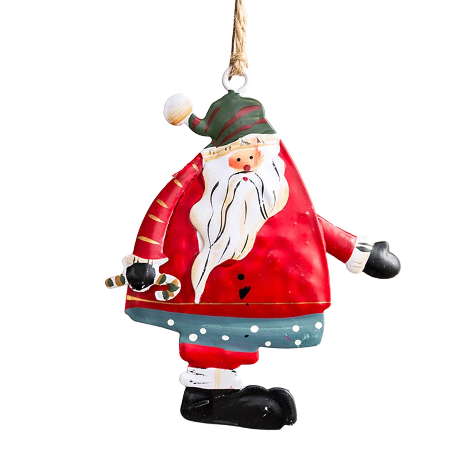 Iron Angelic Santa Ornament Hanging Pendant Portable Design Christmas Tree Home Holiday Decoration Iron Angelic Santa Home Decoration