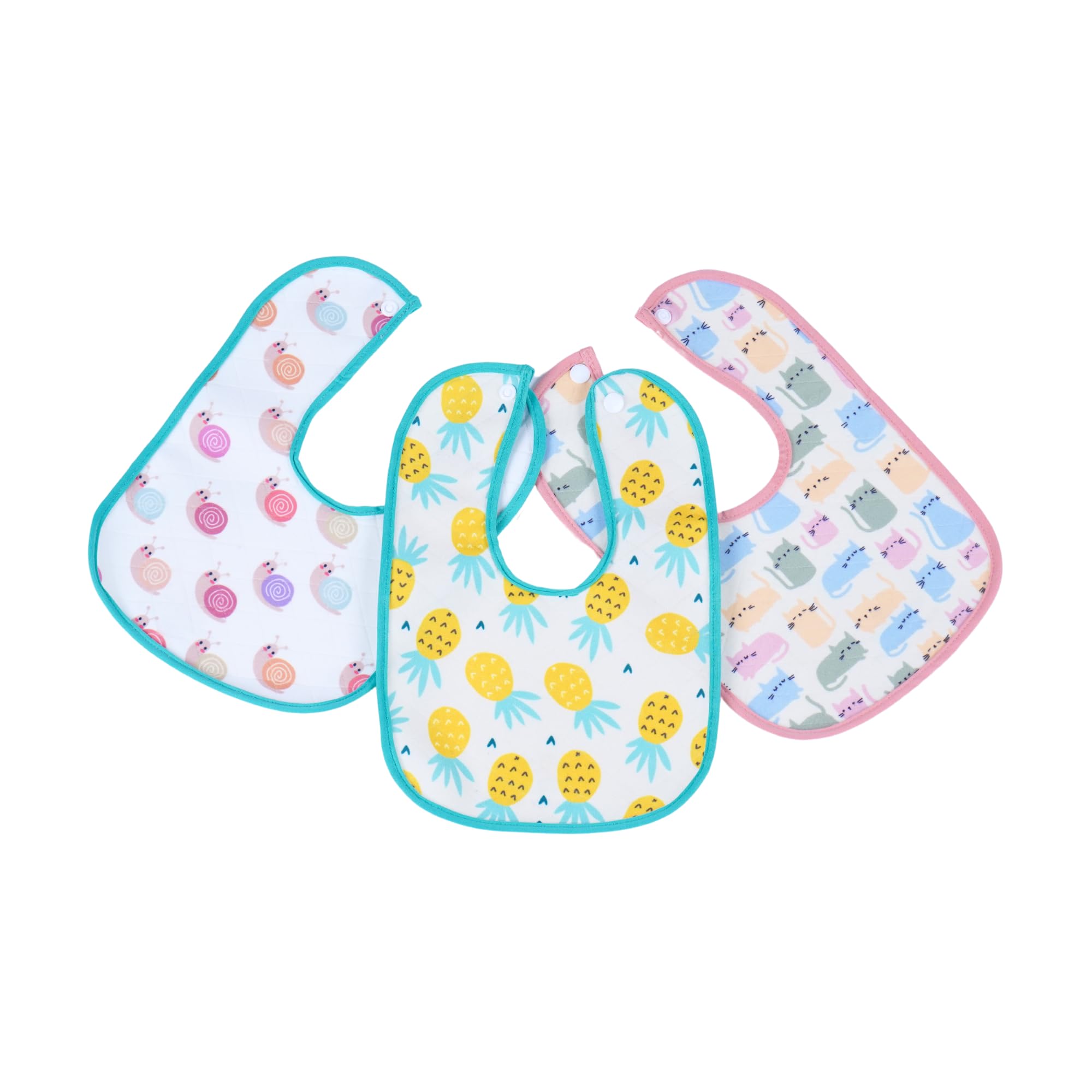 HAPPY MATTY Absorbent Fast Dry and Washable Set 3 of Baby Feeding Bibs Multicolour 0-3 Years (Large)