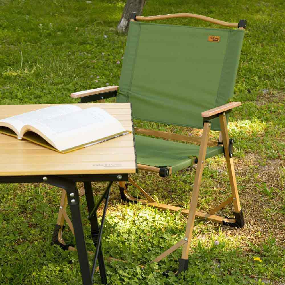 AKTIVE 63066 Wysokie składane krzesło zielone Glamping